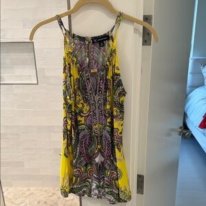 Yellow and Purple Paisley Top